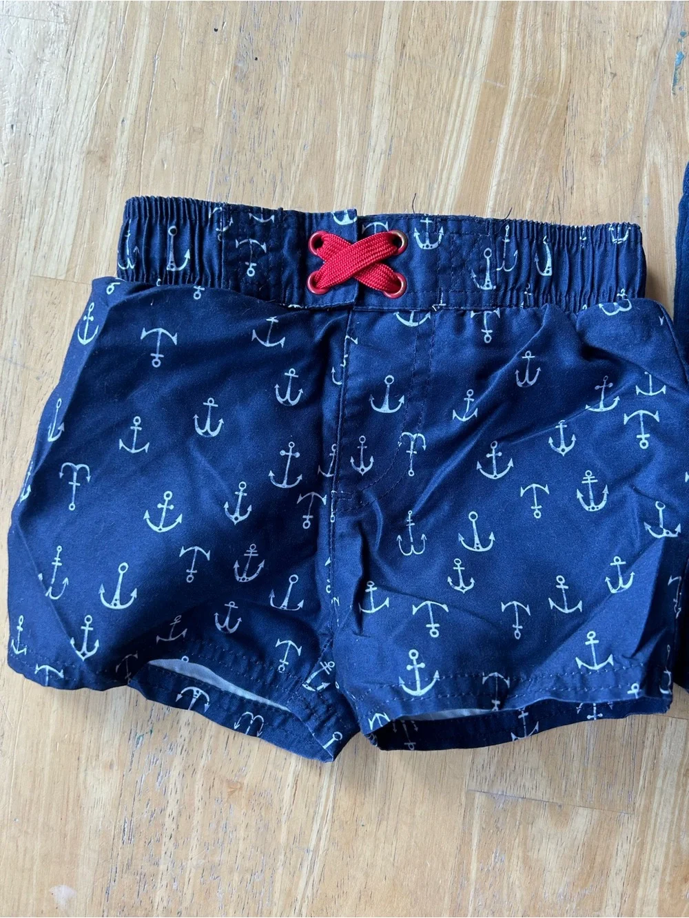 Navy Anchor Print nautical, boat seas Baby Boy Bodysuit onesie and Shorts  12M